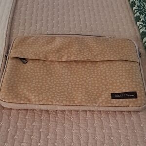 Targus Beige Dot-Print Laptop Sleeve with Front Pocket